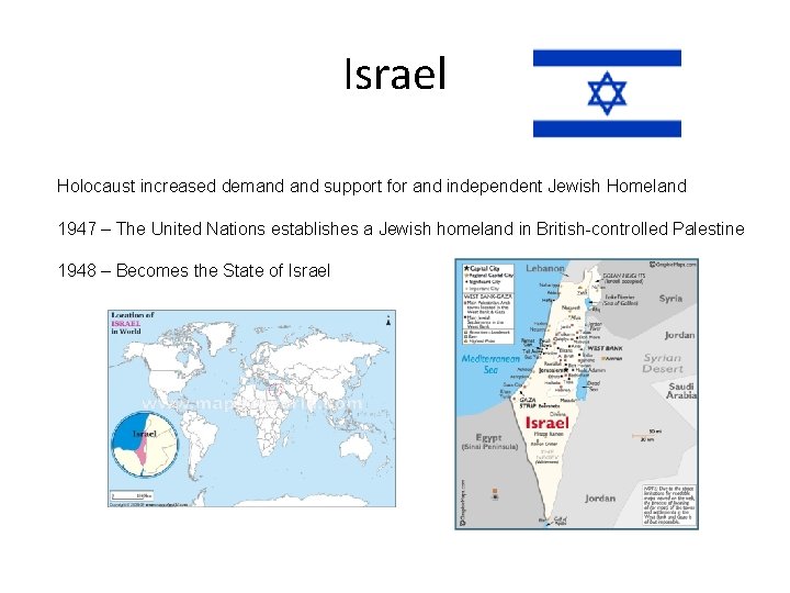 Israel Holocaust increased demand support for and independent Jewish Homeland 1947 – The United
