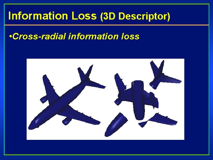 Information Loss (3 D Descriptor) • Cross-radial information loss 