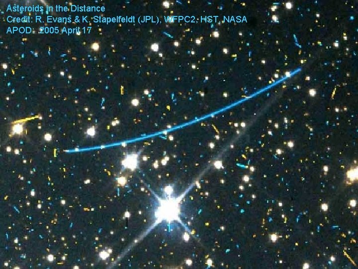 Asteroids in the Distance Credit: R. Evans & K. Stapelfeldt (JPL), WFPC 2, HST,