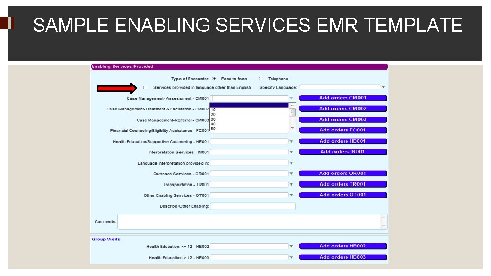 SAMPLE ENABLING SERVICES EMR TEMPLATE 