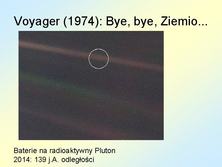 Voyager (1974): Bye, bye, Ziemio. . . Baterie na radioaktywny Pluton 2014: 139 j.