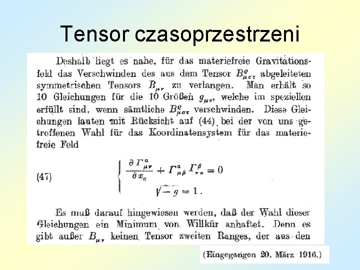 Tensor czasoprzestrzeni Tensor czasoprzestrzeni