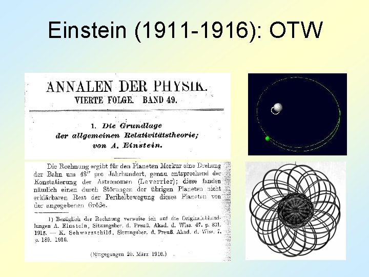 Einstein (1911 -1916): OTW 