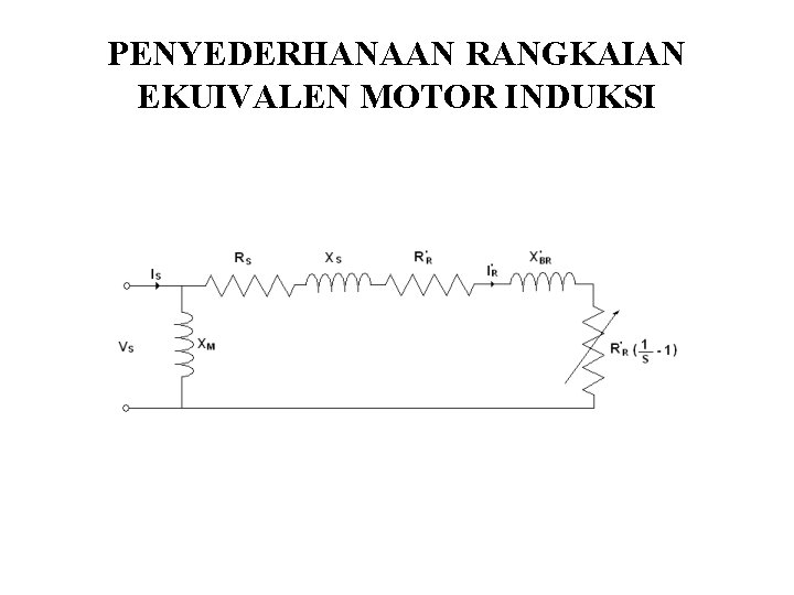 PENYEDERHANAAN RANGKAIAN EKUIVALEN MOTOR INDUKSI PENYEDERHANAAN RANGKAIAN EKUIVALEN MOTOR INDUKSI