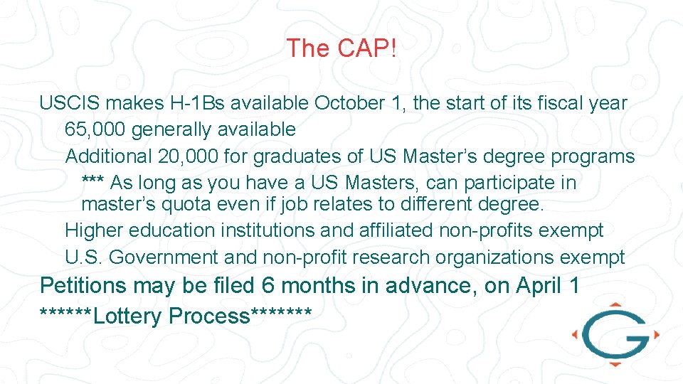 The CAP! USCIS makes H-1 Bs available October 1, the start of its fiscal