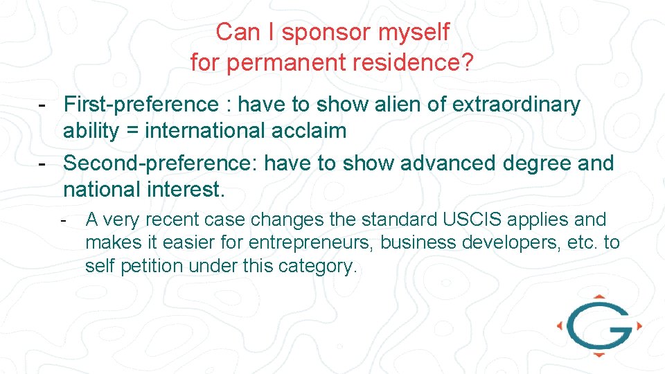 Can I sponsor myself for permanent residence? - First-preference : have to show alien