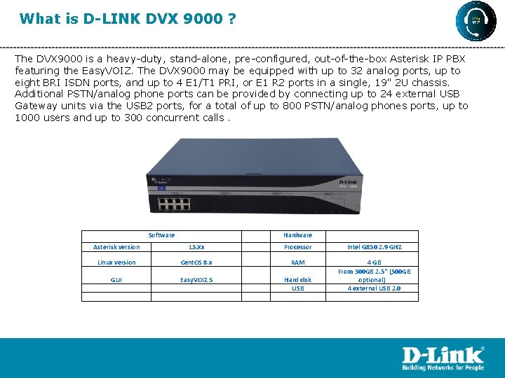 What is D-LINK DVX 9000 ? The DVX 9000 is a heavy-duty, stand-alone, pre-configured,