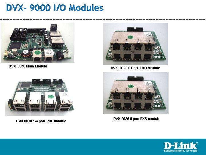 DVX- 9000 I/O Modules DVX 8010 Main Module DVX 8030 1 -4 port PRI