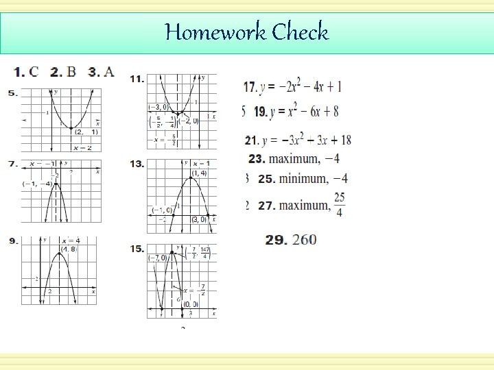 Warm-Up Exercises Homework Check 