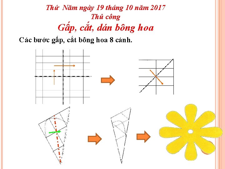 Thứ Năm ngày 19 tháng 10 năm 2017 Thủ công Gấp, cắt, dán bông