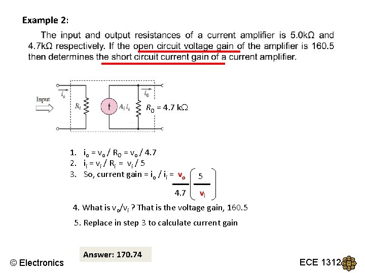 Example 2: RO = 4. 7 k 1. io = vo / RO =