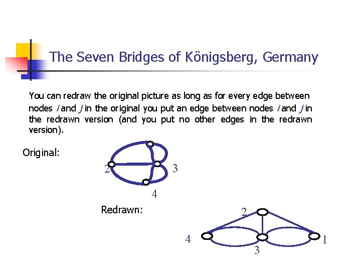 The Seven Bridges of Königsberg, Germany You can redraw the original picture as long