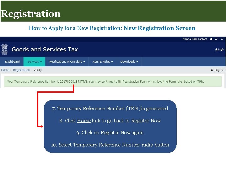 Registration for Taxpayers Registration How to Apply for a New Registration: New Registration Screen