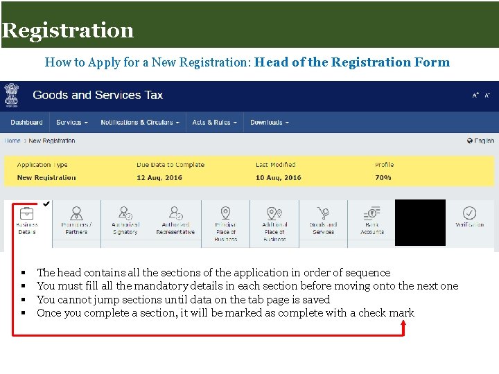 Registration for Taxpayers Registration How to Apply for a New Registration: Head of the