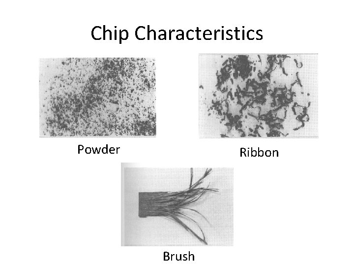 Chip Characteristics Powder Ribbon Brush Chip Characteristics Powder Ribbon Brush