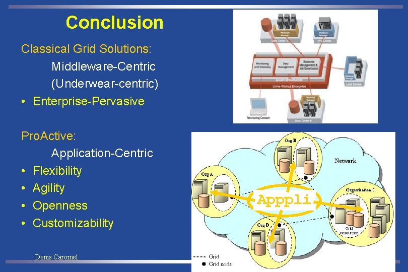 Conclusion Classical Grid Solutions: Middleware-Centric (Underwear-centric) • Enterprise-Pervasive Pro. Active: Application-Centric • Flexibility •