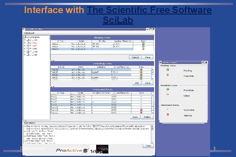 Interface with The Scientific Free Software Sci. Lab Denis Caromel 8 