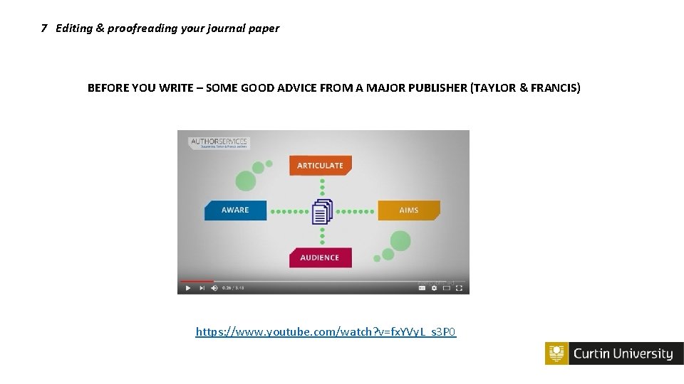 7 Editing & proofreading your journal paper BEFORE YOU WRITE – SOME GOOD ADVICE