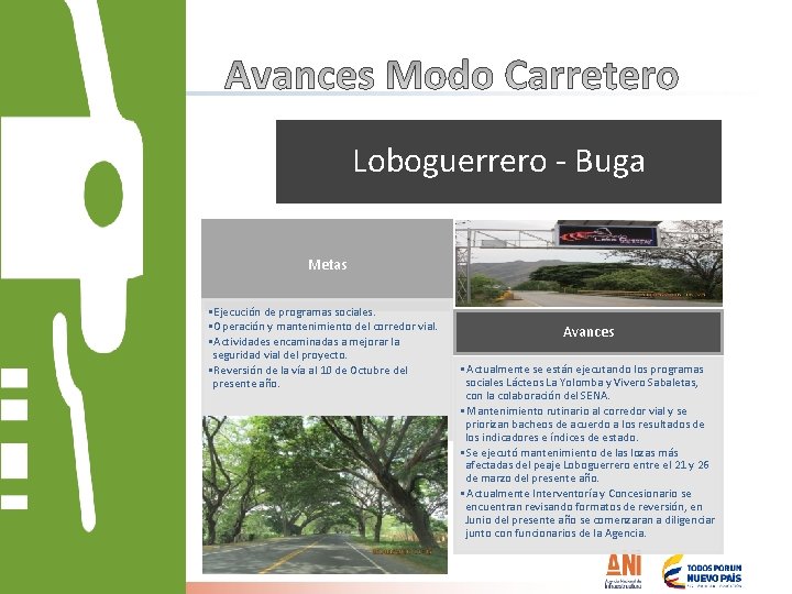 Loboguerrero - Buga Metas • Ejecución de programas sociales. • Operación y mantenimiento del