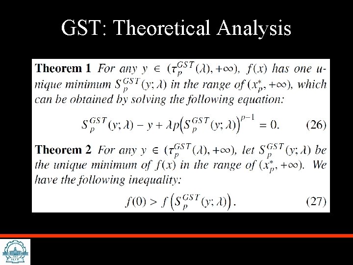 GST: Theoretical Analysis 