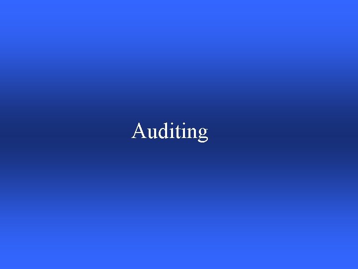 Auditing 