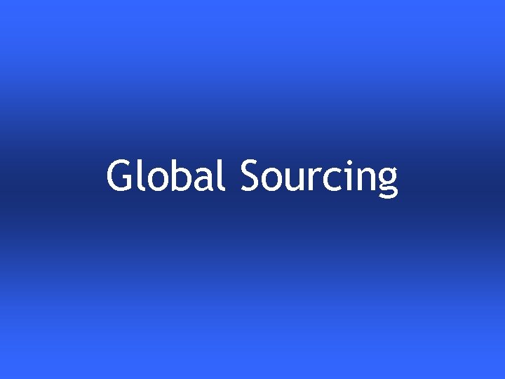 Global Sourcing 