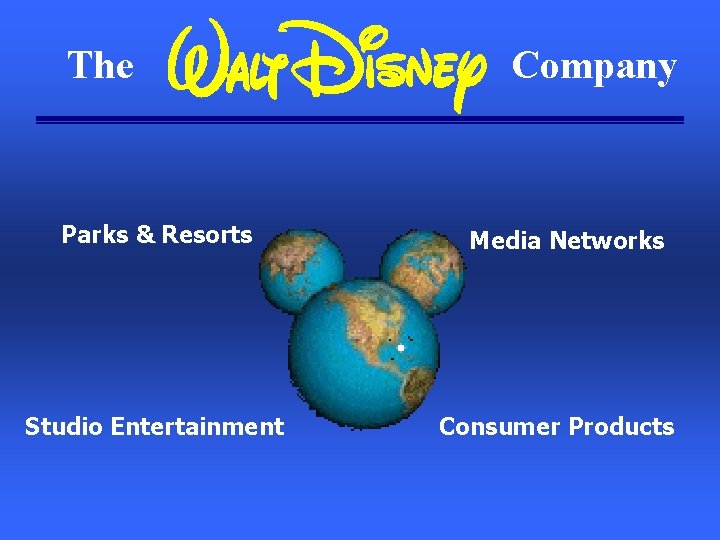 The Parks & Resorts Studio Entertainment Company Media Networks Consumer Products 