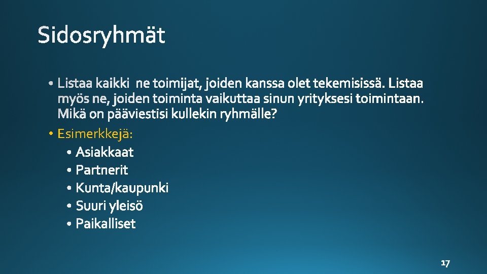  • Esimerkkejä: 