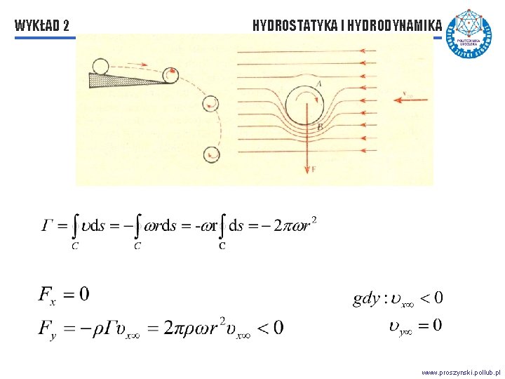 WYKŁAD 2 HYDROSTATYKA I HYDRODYNAMIKA www. proszynski. pollub. pl WYKŁAD 2 HYDROSTATYKA I HYDRODYNAMIKA www. proszynski. pollub. pl