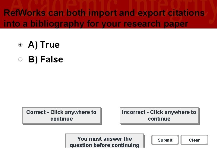 Ref. Works can both import and export citations into a bibliography for your research Ref. Works can both import and export citations into a bibliography for your research