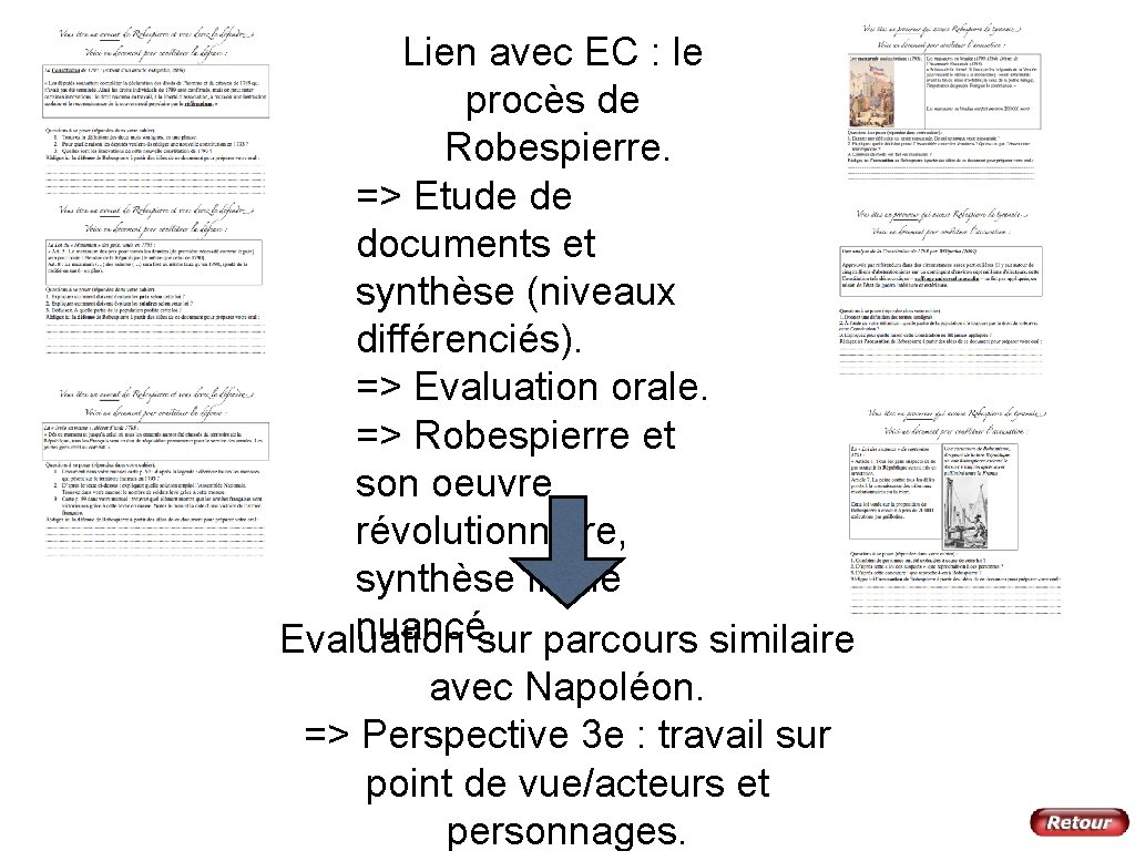 Lien avec EC : le procès de Robespierre. => Etude de documents et synthèse