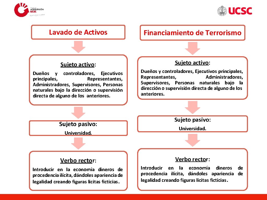 Lavado de Activos Financiamiento de Terrorismo Sujeto activo: Dueños y controladores, Ejecutivos principales, Representantes,