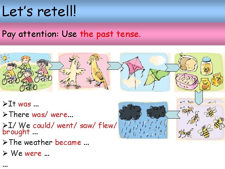 Let’s retell! Pay attention: Use the past tense. ØIt was. . . ØThere was/ Let’s retell! Pay attention: Use the past tense. ØIt was. . . ØThere was/