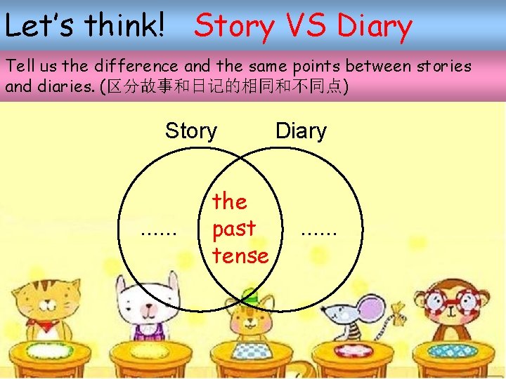 Let’s think! Story VS Diary Tell us the difference and the same points between Let’s think! Story VS Diary Tell us the difference and the same points between
