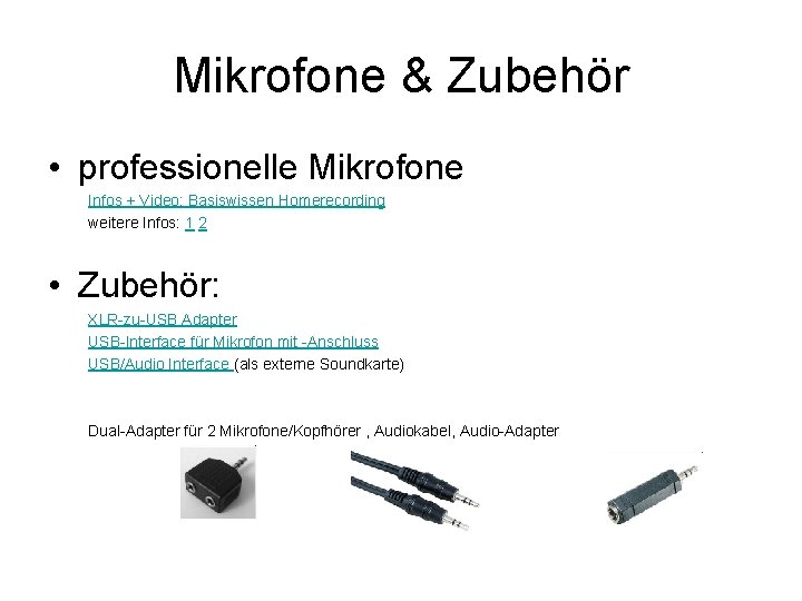 Mikrofone & Zubehör • professionelle Mikrofone Infos + Video: Basiswissen Homerecording weitere Infos: 1