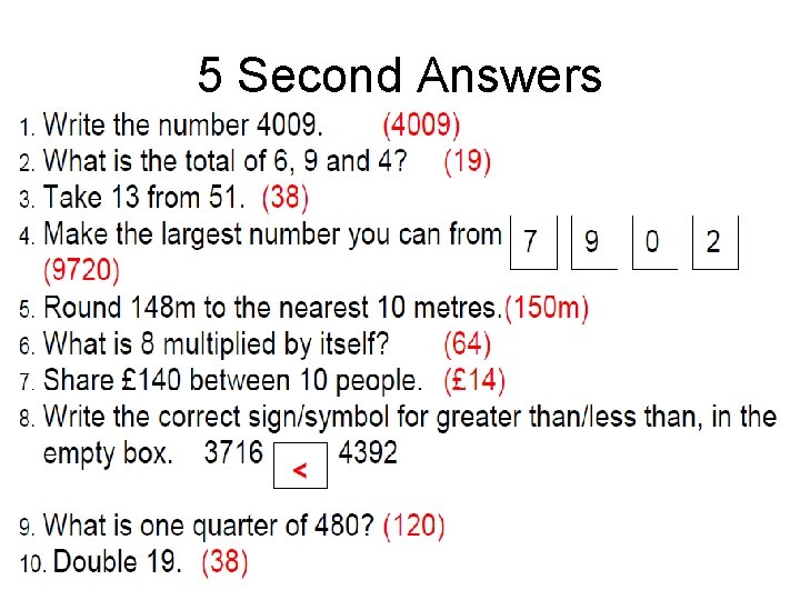 5 Second Answers 