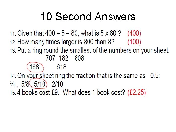 10 Second Answers 