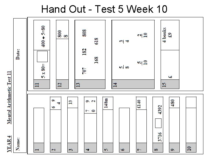 Hand Out - Test 5 Week 10 