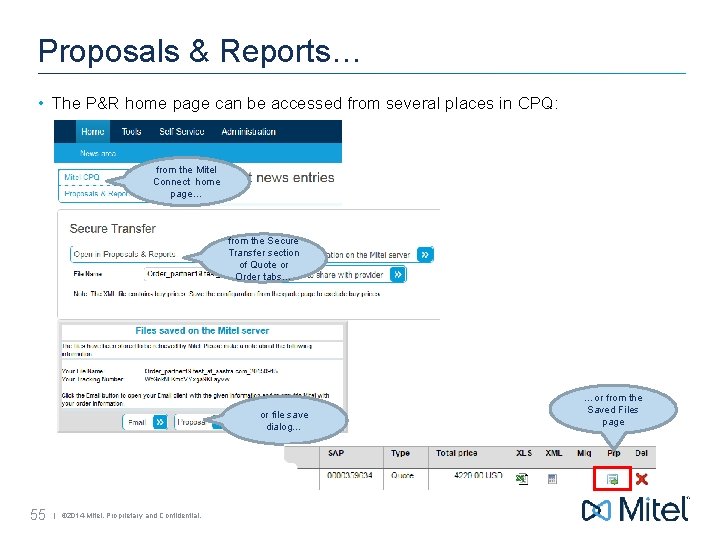 Proposals & Reports… • The P&R home page can be accessed from several places