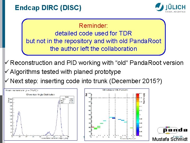 Endcap DIRC (DISC) Reminder: detailed code used for TDR but not in the repository