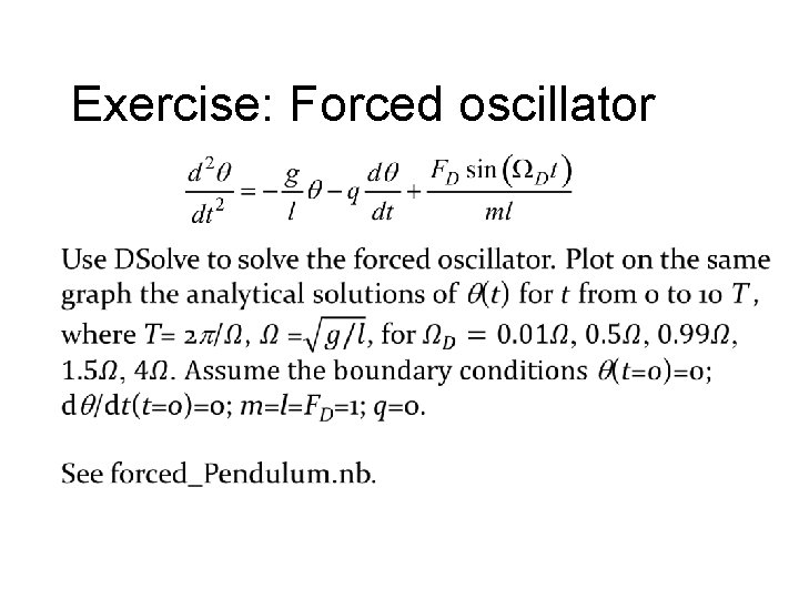 Exercise: Forced oscillator 