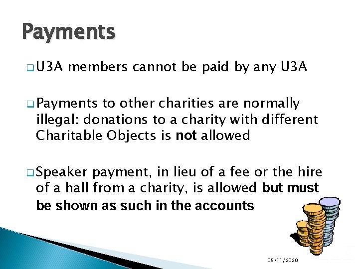 Payments q U 3 A members cannot be paid by any U 3 A