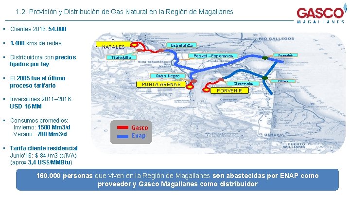 1. 2 Provisión y Distribución de Gas Natural en la Región de Magallanes •