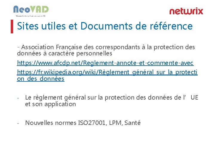 Sites utiles et Documents de référence - Association Française des correspondants à la protection Sites utiles et Documents de référence - Association Française des correspondants à la protection