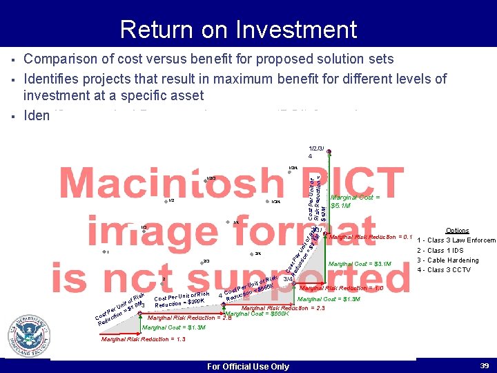 Return on Investment § 1/2/3/ 4 1/2/4 Cost Per Unit of Risk Reduction = Return on Investment § 1/2/3/ 4 1/2/4 Cost Per Unit of Risk Reduction =