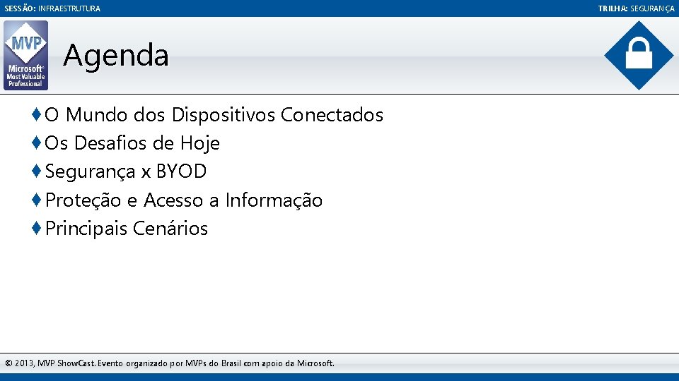 SESSÃO: INFRAESTRUTURA Agenda ♦ O Mundo dos Dispositivos Conectados ♦ Os Desafios de Hoje