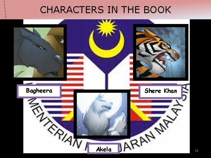 CHARACTERS IN THE BOOK Bagheera Shere Khan Akela 19 