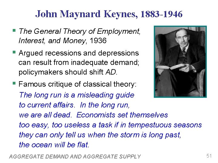 John Maynard Keynes, 1883 -1946 § The General Theory of Employment, Interest, and Money,