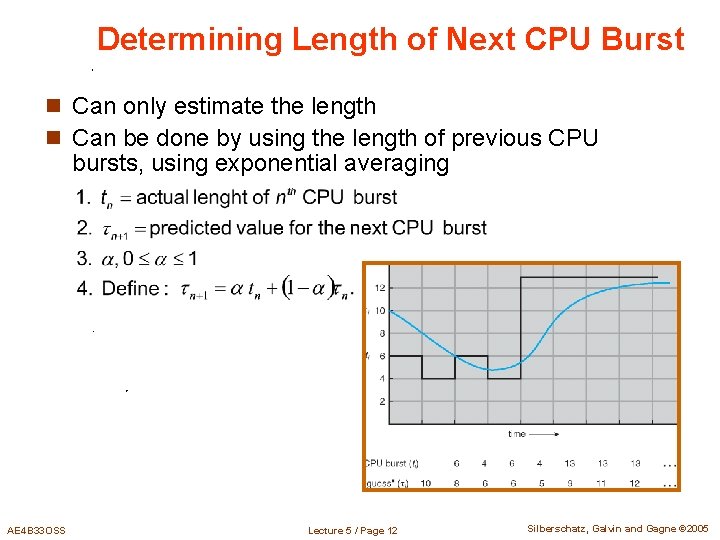 Determining Length of Next CPU Burst n Can only estimate the length n Can