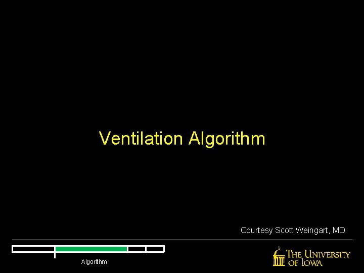 Ventilation Algorithm Courtesy Scott Weingart, MD Algorithm Ventilation Algorithm Courtesy Scott Weingart, MD Algorithm